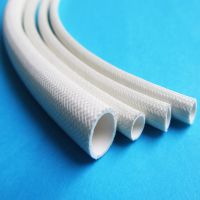 白色阻燃耐高温200度硅橡胶玻璃纤维管，内胶外纤玻纤套管