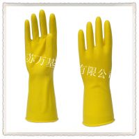 供应加厚牛筋工业乳胶手套 防水劳保防护橡胶手套 ***防滑胶手套