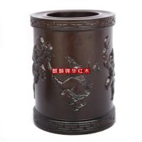 黑梓木笔筒 木雕工艺品 红木工艺品木质工艺品 雕刻摆件