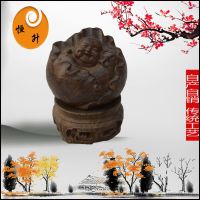 厂家直销越南沉香木雕摆件荷叶小佛木质工艺品文玩杂项家居摆设