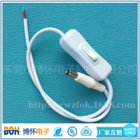 厂家大量供应 DC2.1*5.5公插头线加304开关 UL认证线材