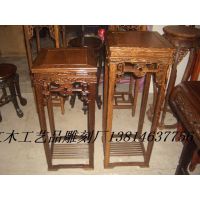 红木花架 黑鸡翅木花架 红木花几小方台花瓶架子花盆底座