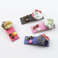 韓版純手工制作兒童發(fā)飾頭飾品 女童發(fā)夾布藝眼鏡蝴蝶結(jié) 兒童BB夾