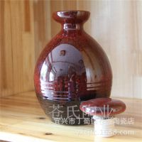 宜兴陶瓷酒坛酒瓶 3斤虎皮红釉***酒瓶配套木塞家用酒壶酒具酒
