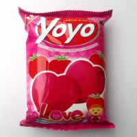 yoyo【爱心型】草莓味果汁软糖80g 泰国进口食品 喜糖果热卖 批发