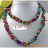大理石项链 彩色碎石项链 长款毛衣项链 服装配饰项饰