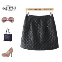 2014秋冬歐美新款女裝 菱形紋衍縫PU皮裙短裙半身裙女 J3522
