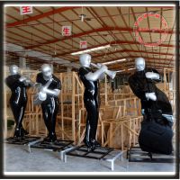 玻璃钢雕塑 城市主题黑人乐队雕塑 商业街玻璃钢人物造型雕塑厂家