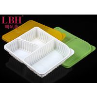 1000毫升三格快餐盒 可微波加热打包盒 外卖便当盒300套带盖批发