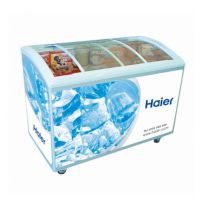Haier/海尔SD-332卧式玻璃门商用冷冻柜 卧式弧形透明门冷冻柜