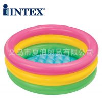 供应Intex 原装PVC充气荧光水池 婴儿三环游泳/戏水池