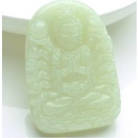 新款和田玉青白玉千手观音吊坠生肖鼠本命佛观音菩萨玉佩***批发