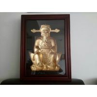 聚宝盆3D立体财神佛像,******文财神图画神像挂画