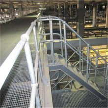 平台钢格板护栏 空心球立柱护栏 楼梯扶手