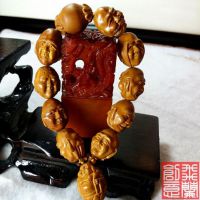 核雕橄榄核 十八罗汉双面手串 文玩橄榄核手链 厂家直销