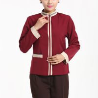 武汉服装厂定做保洁服长袖秋冬装酒店客房保洁工作服大码清洁工服BJ0008