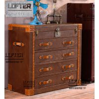 美式鄉(xiāng)村復(fù)古***四斗柜LOFT工業(yè)風(fēng)餐廳酒店餐邊柜酒吧會(huì)所收納柜
