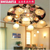 波西米亚灯饰田园花草吸顶灯 欧式节能玫瑰花瓣客厅卧室灯具
