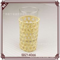 广西厂家专业生产竹编蜡烛杯台 杯套 竹编工艺品 竹篮编织