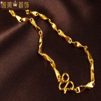 纯黄铜镀金首饰 真空镀24K金项链 欧币元宝链 时尚元宝女式项链