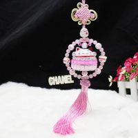 美夜思镶钻中国结***猫汽车挂件 *** 出入平安汽车挂饰