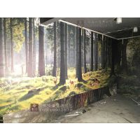 KTV主題背景墻紙定制 客廳原始森林壁紙訂制 無紡布無縫3d壁畫魔方