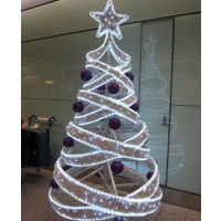 专业定制户外3米***紫色圣诞树 钢架大型圣诞树 优惠促销