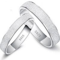 925纯银情侣戒指 钉沙喷砂 *** 正品*** ***