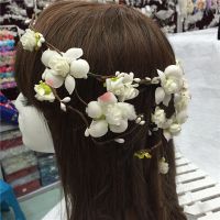 2015新品森系仿真花枝缠绕花朵花环婚纱摄影写真造型配饰义乌批发