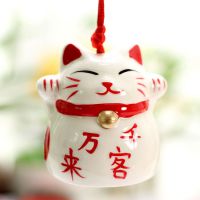 日式陶瓷万千来客***猫风铃 挂件铃铛 摆件工艺品礼品家居饰品