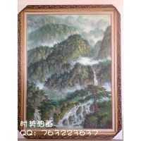 纯手绘中式风景山河水油画 客厅玄关装饰画---皑皑青山