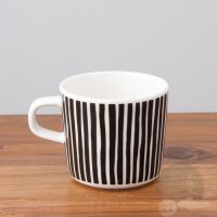 日本进口芬兰marimekko Varvunraita黑色条纹杯子 碗