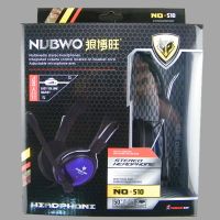 供应品牌正品耳机批发 狼博旺NO510立体声电脑耳机 带麦蓝色炫酷耳机