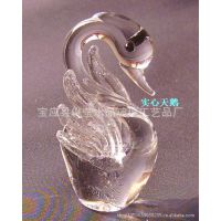 天鵝擺件一帆風(fēng)順?biāo)閭H對鵝 玻璃天鵝 水晶禮品玻璃工藝品142