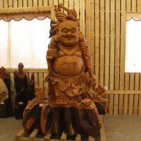 巨型根雕 大型木雕 工艺品礼品 花梨木双童弥勒佛像大型雕刻摆件