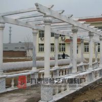 厂家直销石雕晚霞红石凉亭汉白玉石雕凉亭休闲场所欧式长廊