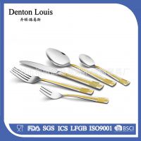 出口72/86件套镀金系列产品 不锈钢西餐具 酒吧酒店用品刀叉勺