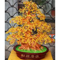 黃水晶***樹(shù) 發(fā)財(cái)樹(shù)擺件 財(cái)源廣進(jìn)水晶樹(shù)  水晶工藝品擺件批發(fā)