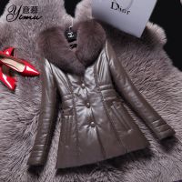 海宁皮草皮衣2014新款冬***羽绒服女士中长款加厚中老年大码皮装