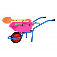 廠家直銷(xiāo)兒童大號(hào)推沙小推車(chē)獨(dú)輪車(chē)手鏟子套裝沙灘玩具雙輪獨(dú)輪車(chē)