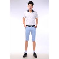 2015夏季新款男士休閑格子中褲松緊青春流行五分褲沙灘褲