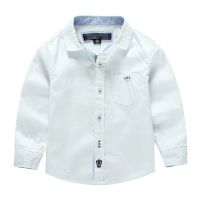 外贸童装  男童  纯色单口袋纯棉百搭长袖衬衫 Y0123-89-2