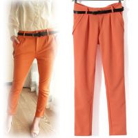 代發(fā)K321N2歐美風(fēng)OL休閑哈倫褲 九分褲子 送腰帶016