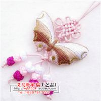 漸變翅膀蝴蝶刺繡中國(guó)結(jié)掛件 刺繡香包批發(fā) 端午香包 地?cái)偀豳u(mài)