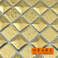 批发***瓷砖/陶瓷电镀金色马赛克+金属不锈钢面马赛克 现货直销