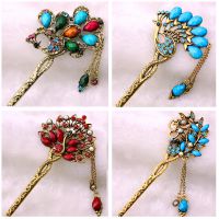 新款復(fù)古民族風(fēng)銅色發(fā)飾發(fā)簪 新娘古裝頭飾發(fā)釵 跑江湖10元店貨源