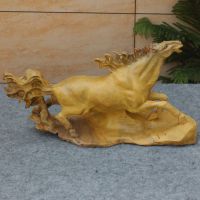 楠木根雕马到成功摆件 木雕工艺品 雕刻动物摆件3001