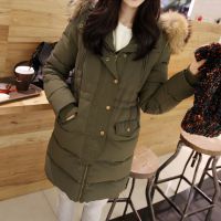 韓國(guó)代購(gòu)2014冬裝新款女裝韓版中長(zhǎng)款貉子毛領(lǐng)羽絨棉服女式棉衣