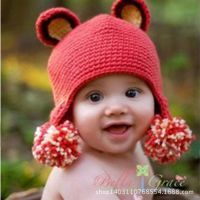 【厂家批发】儿童卡通帽子 可爱毛线编织帽 针织毛线宝宝帽子***