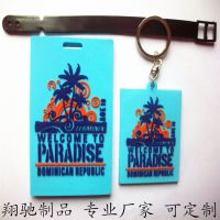 东莞翔驰厂家供应PVC软胶椰树行李牌 箱包吊牌广告促销礼品 可来图定制LOGO handbag ta